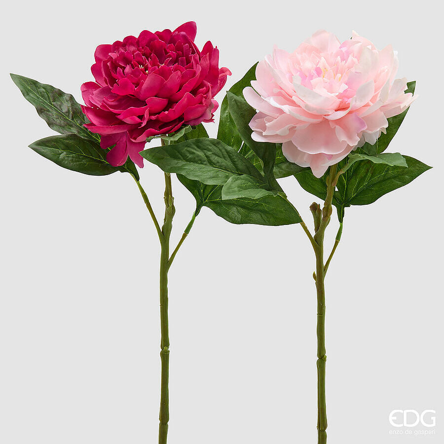 edg enzo de gasperi edg enzo de gasperi peonia ramo con foglie ass h 58 cm pianta artificiale rosa o fucsia 1 pz ean 8059824647269