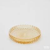 edg enzo de gasperi edg enzo de gasperi piatto decorativo micro quadretti rotondo h 25 cm d 16 cm vetro giallo ean 8059824610614