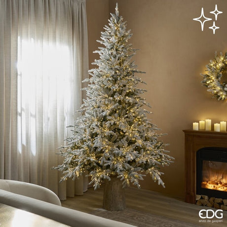 edg enzo de gasperi edg enzo de gasperi pino cortina innevato 4500 miniled h270 175 cm bianco verde ip20 albero di natale luminoso ean 8059824700940