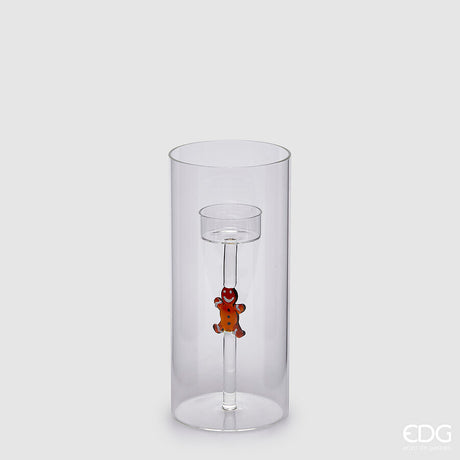 edg enzo de gasperi edg enzo de gasperi portacandela cilindro marzapane di natale h 20 cm d 9 cm brown ean 8059824368751