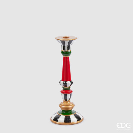 edg enzo de gasperi edg enzo de gasperi portacandela di natale scacchi h 28 cm d 14 cm white black ean 8059824403322