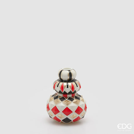 edg enzo de gasperi edg enzo de gasperi portacandela geometri spicchi natale h 15 cm d 115 cm white black ean 8059824531308