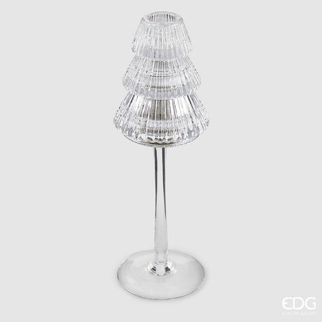 edg enzo de gasperi edg enzo de gasperi portacandela pino di natale h 25 cm d 8 cm piede calice silver ean 8059824548689