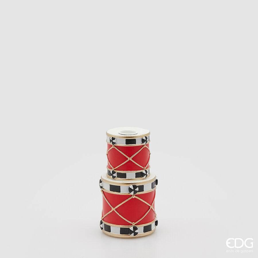 edg enzo de gasperi edg enzo de gasperi portacandela tamburo natale h 15 cm d 8 cm white black ean 8059824531148