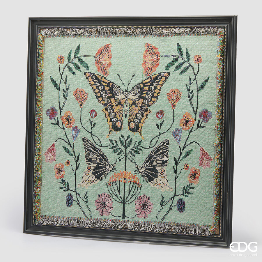 edg enzo de gasperi edg enzo de gasperi quadro farfalle quadrato 96 x 96 cm multicolor decorazione parete design moderno casa ean 8059824621023