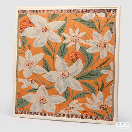 edg enzo de gasperi edg enzo de gasperi quadro fiori quadrato 97 x 97 cm orange mix decorazione parete design moderno casa ean 8059824621047