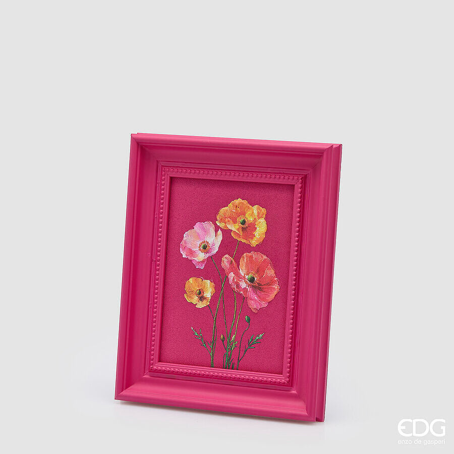 edg enzo de gasperi edg enzo de gasperi quadro rettangolare con fiori fuchsia 34 x 27 cm decorazione parete design moderno casa ean 8059824621009