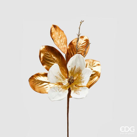 edg enzo de gasperi edg enzo de gasperi ramo magnolia shine natalizio h 61 cm bianco oro ean 8059824205032