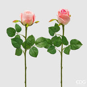 EDG Enzo De Gasperi Rose Fleur Rose Olis 3 Feuilles Branche Ass. H 51 Cm Plante Artificielle Rose 1 Pc