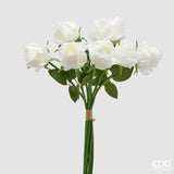 edg enzo de gasperi edg enzo de gasperi rosa bouquet x9 con foglie h 46 cm pianta artificiale colore bianco ean 8059824634023