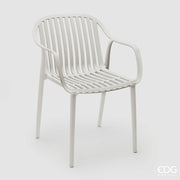EDG Enzo De Gasperi Chaise Rayures Contract Gris Clair Plastique