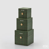 edg enzo de gasperi edg enzo de gasperi set 3 scatole decorative natale quadrata h 18 cm h 15 cm h 12 cm dark green ean 8059824528001