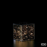 edg enzo de gasperi edg enzo de gasperi teca cubo natale con 100 led h 21 cm 20 x 20 cm grey ean 8056372586934