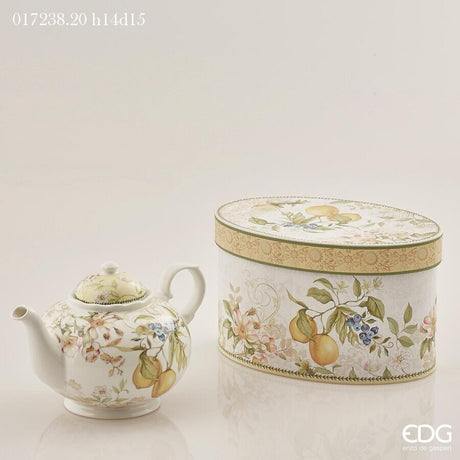 edg enzo de gasperi edg enzo de gasperi teiera porcellana h 14 cm d 15 cm 1080 ml confezione regalo giallo ean 8056372397387