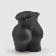 EDG Enzo De Gasperi Vase Chakra Booty H 26 Cm 22 x 16 Cm Céramique Noir