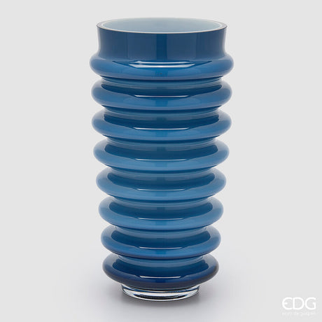 edg enzo de gasperi edg enzo de gasperi vaso dischi svasato vetro h 30 cm d 175 cm blu ean 8059824609397