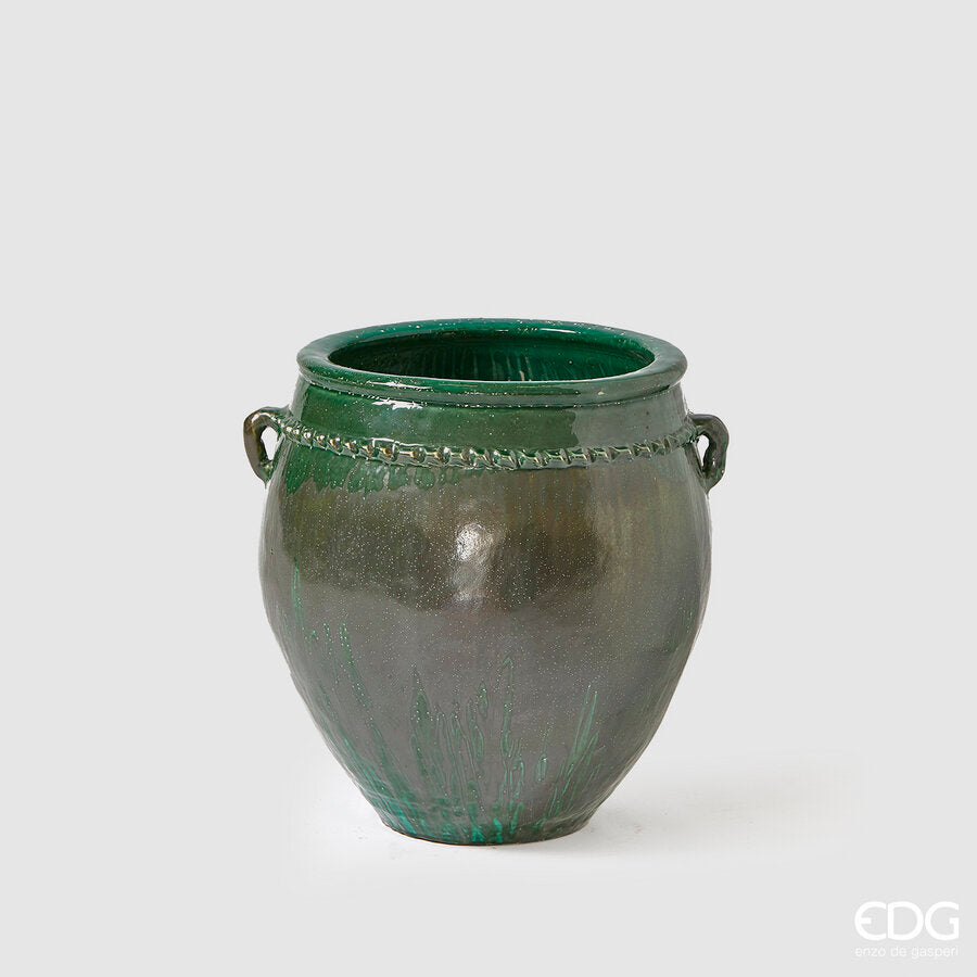 edg enzo de gasperi edg enzo de gasperi vaso fenice rotondo bombato h 58 cm d 50 cm verde ean 8056372828485