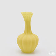 EDG Enzo De Gasperi Vase Flow Sinueux H 31 Cm D 17 Cm Étanche Verre Satiné Jaune
