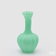 EDG Enzo De Gasperi Vase Flow Sinueux H 31 Cm D 17 Cm Étanche Verre Satiné Vert