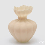 EDG Enzo De Gasperi Vase Flow Sinuoso H 32 Cm D 26 Cm Waterproof Verre Ivoire