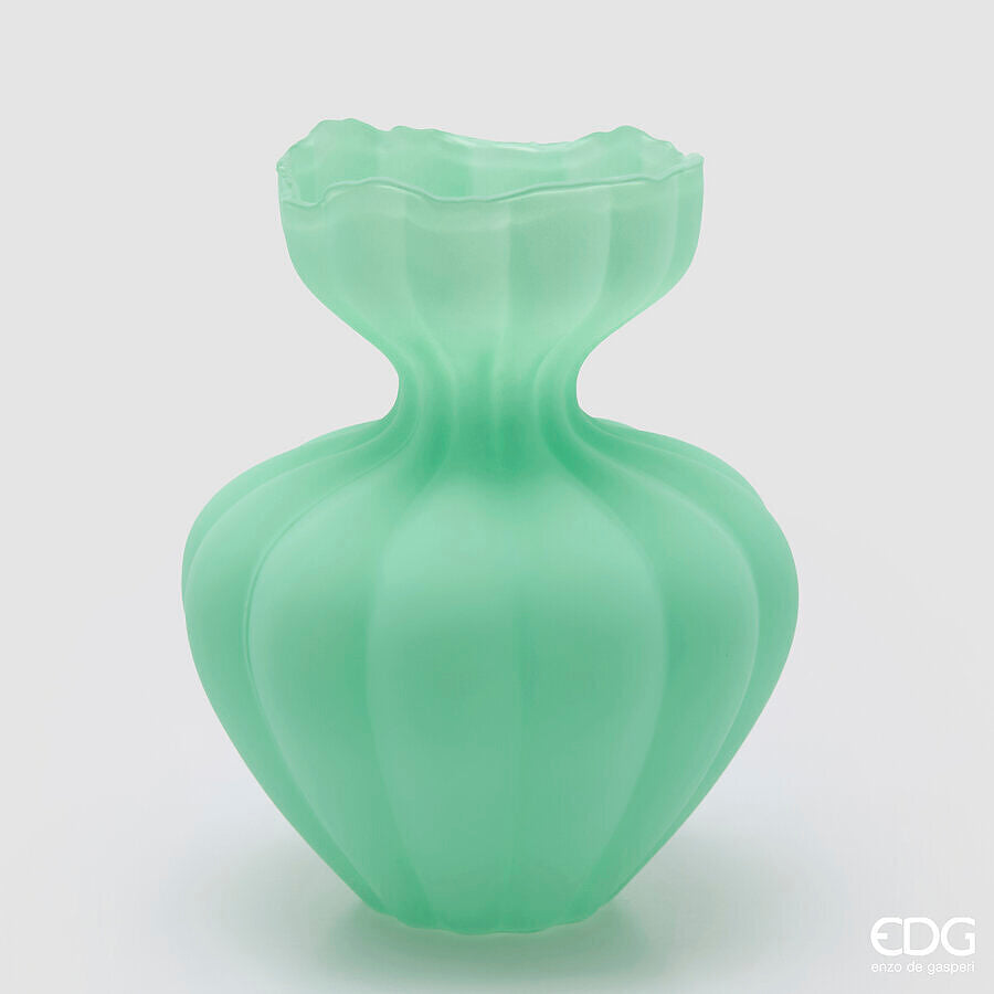 edg enzo de gasperi edg enzo de gasperi vaso flow sinuoso h 32 cm d 26 cm waterproof vetro satinato verde ean 8059824630711