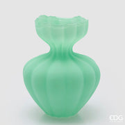 EDG Enzo De Gasperi Vase Flow Sinuoso H 32 cm D 26 cm Étanche Verre Satiné Vert