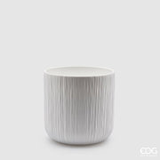 EDG Enzo De Gasperi Vase Gen Blanc Céramique Relief 15 cm