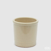 EDG Enzo De Gasperi Vase Glaze Cylindre Ivoire Céramique 18 cm