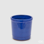 EDG Enzo De Gasperi Vase Glaze Cylindre Bleu Céramique 18 cm