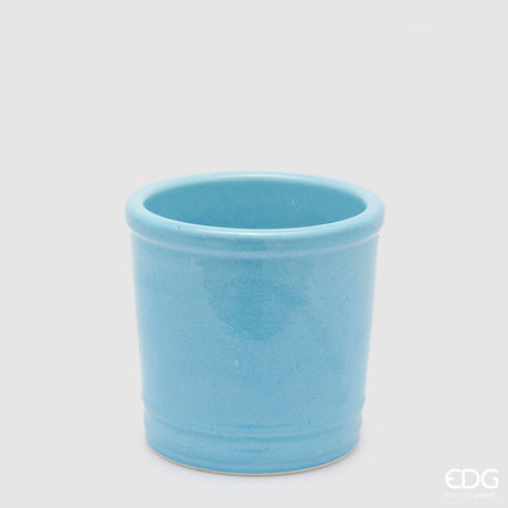 edg enzo de gasperi edg enzo de gasperi vaso glaze cilindro h 18 cm d 18 cm ceramica waterproof colore celeste ean 8059824374899