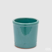 EDG Enzo De Gasperi Vase Glaze Cylindre Sauge Céramique 18 cm