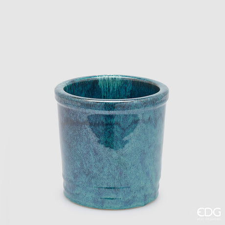 edg enzo de gasperi edg enzo de gasperi vaso glaze cilindro h 18 cm d 18 cm ceramica waterproof colore turquoise ean 8059824374912