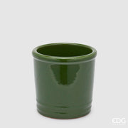 EDG Enzo De Gasperi Vase Glaze Cylindre Vert Céramique 18 cm