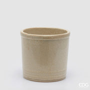 EDG Enzo De Gasperi Vase Glaze Cylindre Ivoire Céramique 23 cm