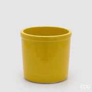 EDG Enzo De Gasperi Vase Glaze Cylindre Jaune Céramique 23 cm