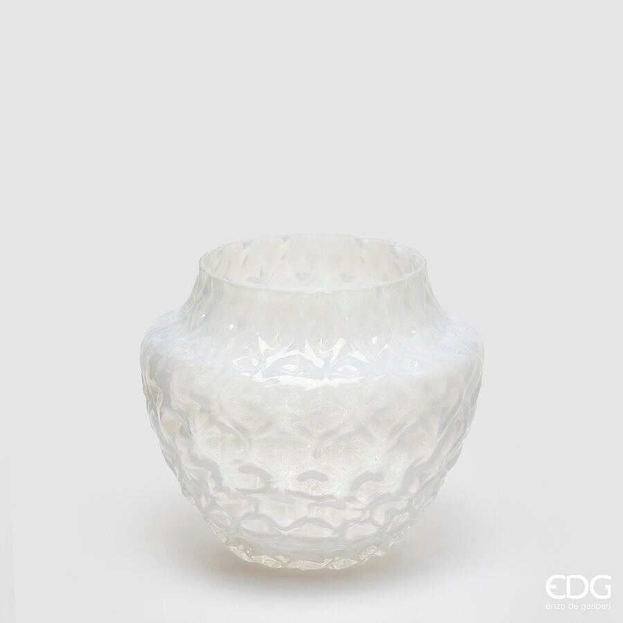 edg enzo de gasperi edg enzo de gasperi vaso honeycomb nido dape h 17 cm d 20 cm vetro waterproof bianco ean 8059824609755