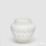 EDG Enzo De Gasperi Vase Honeycomb Nid d'Abeille H 17 cm D 20 cm Verre Étanche Blanc
