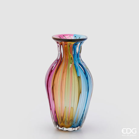 edg enzo de gasperi edg enzo de gasperi vaso rainbow anfora vetro h 37 cm d 19 cm multicolor ean 8059824632302