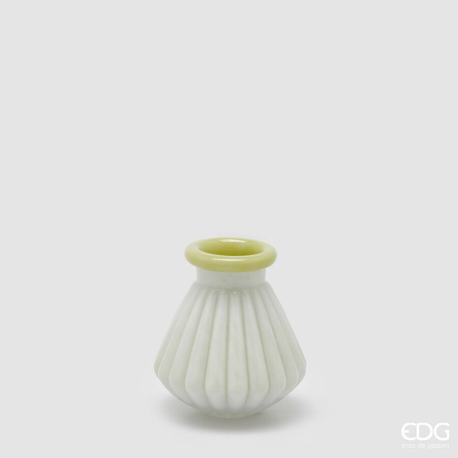 edg enzo de gasperi edg enzo de gasperi vaso righe con bordo h 13 cm d 12 cm waterproof vetro verde chiaro ean 8059824619334