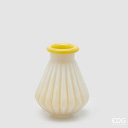 EDG Enzo De Gasperi Vase Rayures avec Bord H 20 cm D 16 cm Étanche Verre Jaune