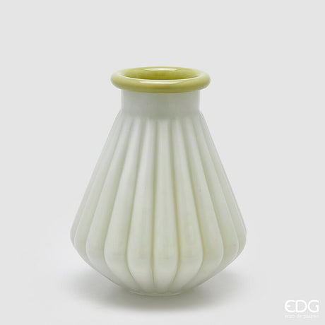 edg enzo de gasperi edg enzo de gasperi vaso righe con bordo h 28 cm d 23 cm waterproof vetro verde chiaro ean 8059824619235