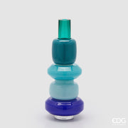 EDG Enzo De Gasperi Vase Strati H 40 cm D 16 cm Étanche Verre Mixte Bleu