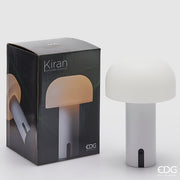Lampe de table champignon EDG Enzo De Gasperi Kiran USB H 22 cm P 15 cm Blanc