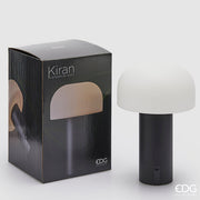 Lampe de table champignon EDG Enzo De Gasperi Kiran USB H 22 cm P 15 cm Noir