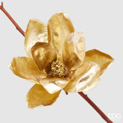 EDG Enzo De Gasperi Magnolia Noël Métallique avec Clip D 20 Cm Or
