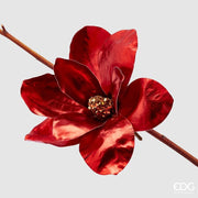 EDG Enzo De Gasperi Magnolia Noël Métallisé avec Clip D 20 Cm Rouge
