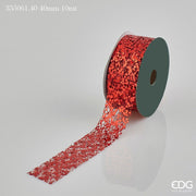 Ruban de Noël EDG Enzo De Gasperi Mix Glitter H 40 mm 10 m Rouge