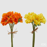 Bouquet de coquelicots EDG Enzo De Gasperi 5 branches avec feuilles H 34 cm Jaune ou orange 1 pièce