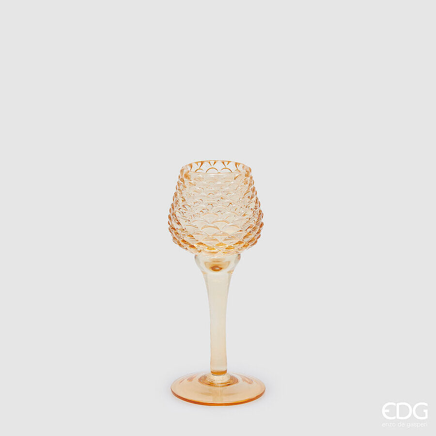 edg enzo de gasperi portacandela pigna calice natale h 18 5 cm d 7 5 cm amber ean 8059824408471