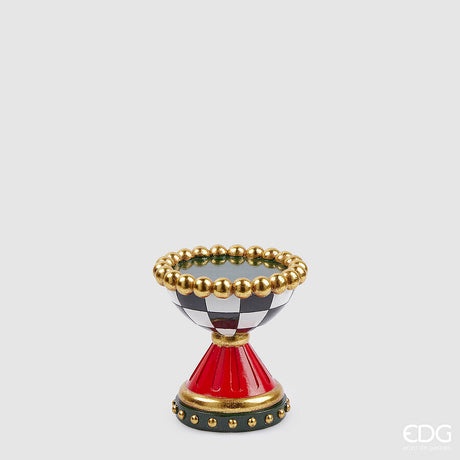 edg enzo de gasperi portacandela scacchi natale h 15 cm d 14 cm bianco nero ean 8059824403384